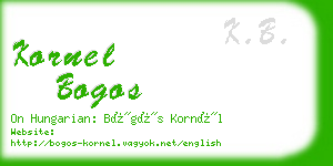 kornel bogos business card